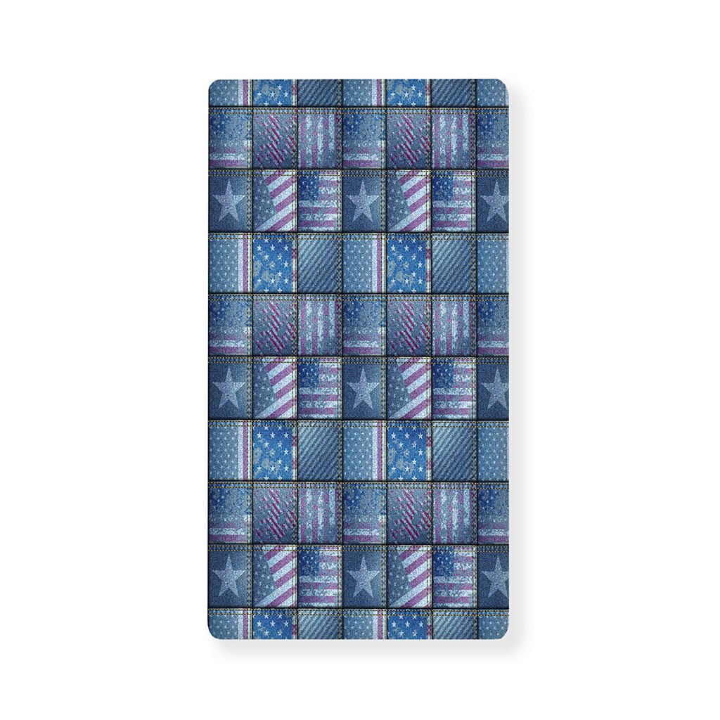 American Denim Patchwork Pattern Print Baby Crib Sheet