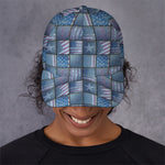 American Denim Patchwork Pattern Print Baseball Cap