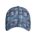 American Denim Patchwork Pattern Print Baseball Cap