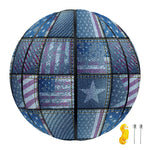 American Denim Patchwork Pattern Print Basketball