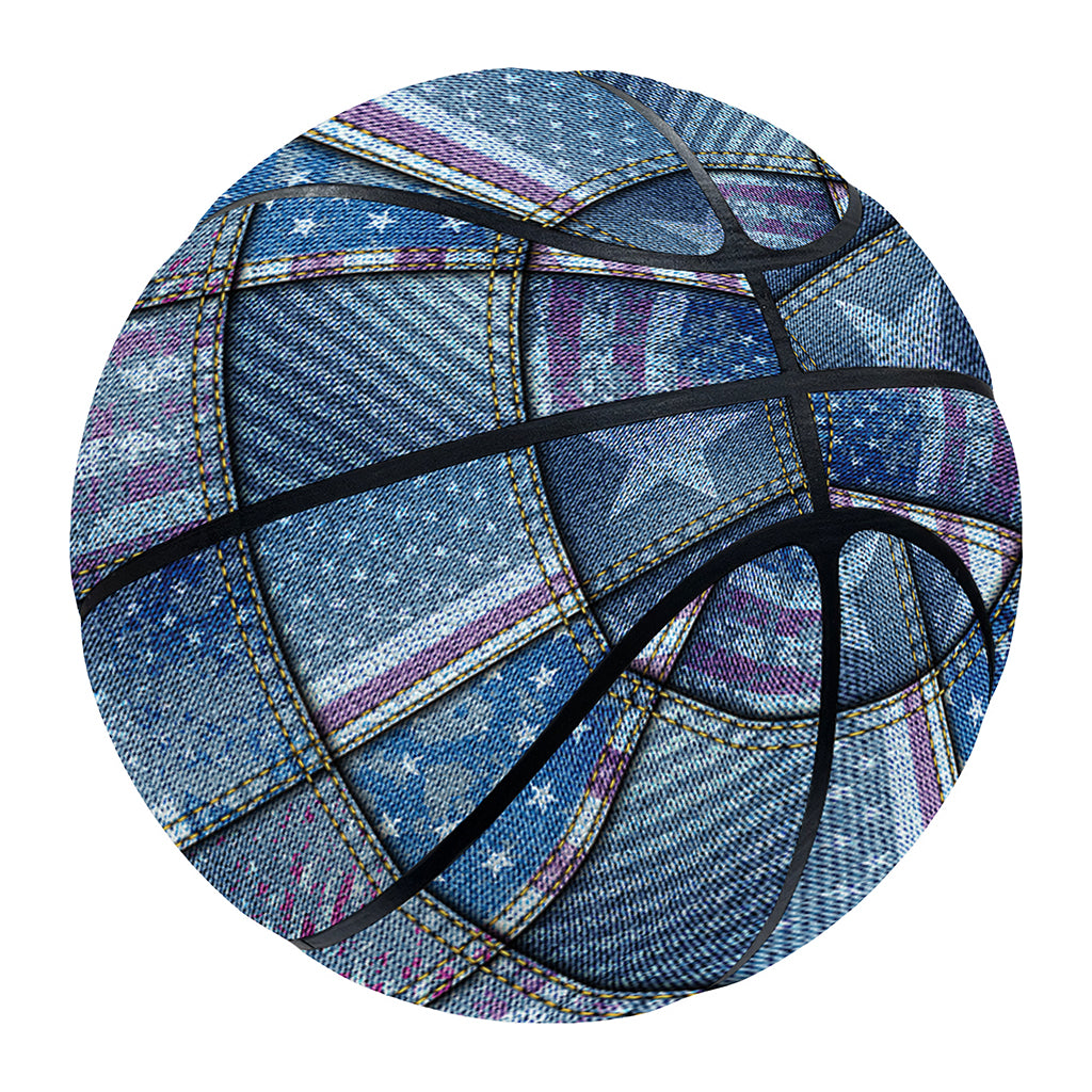 American Denim Patchwork Pattern Print Basketball