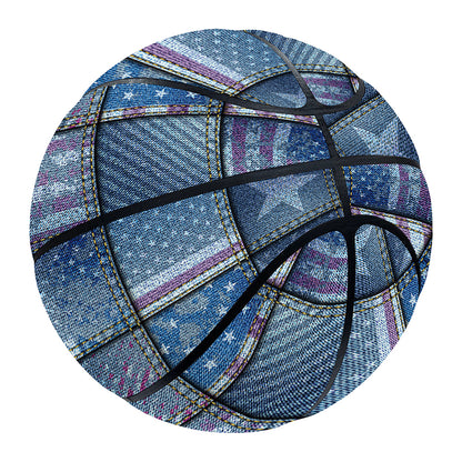 American Denim Patchwork Pattern Print Basketball