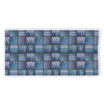 American Denim Patchwork Pattern Print Beach Towel