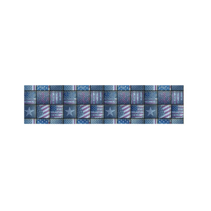 American Denim Patchwork Pattern Print Bed Runner