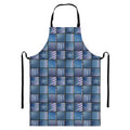 American Denim Patchwork Pattern Print Bib Apron With Pocket