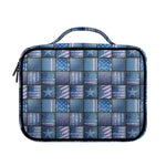 American Denim Patchwork Pattern Print Briefcase Bible Bag