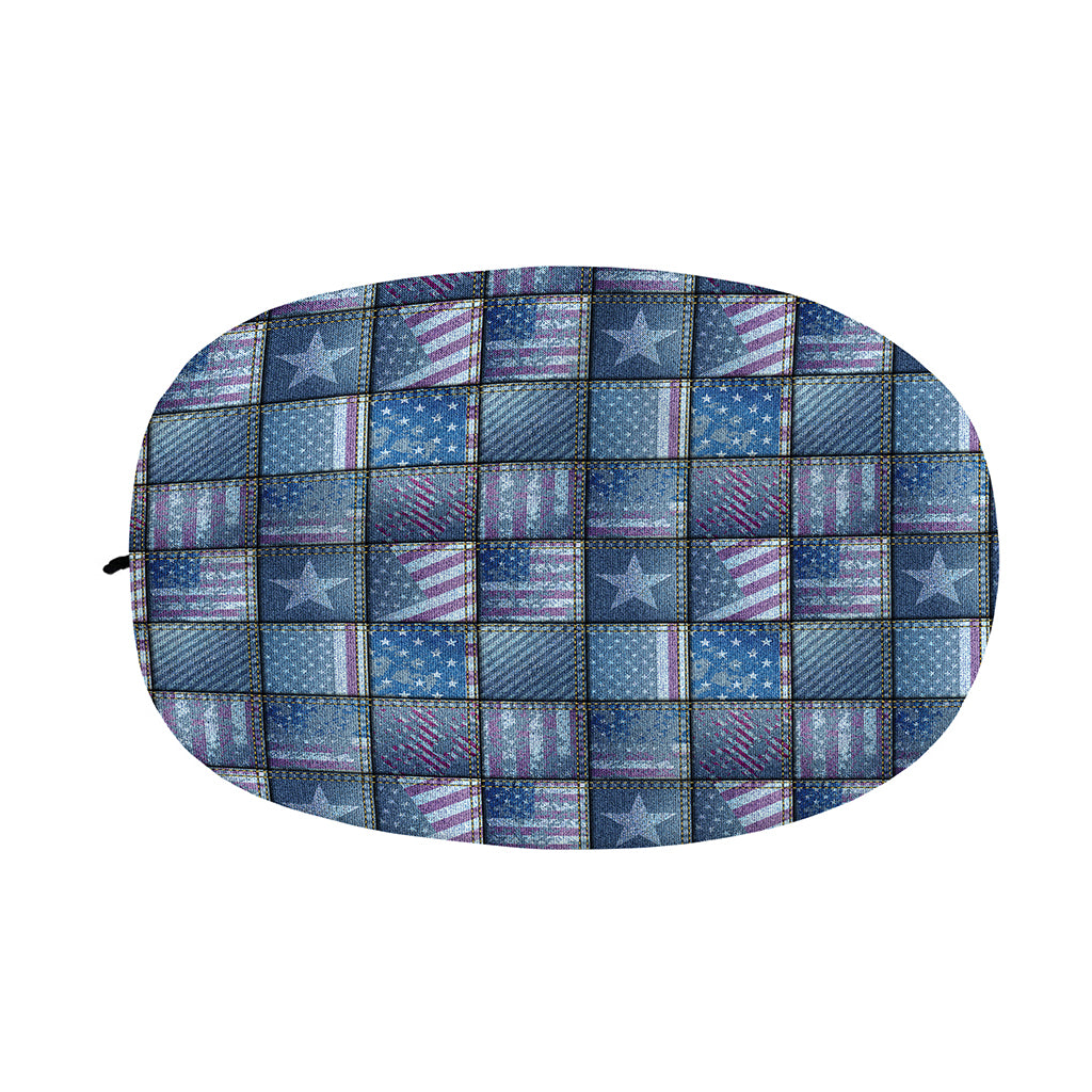 American Denim Patchwork Pattern Print Car Side Mirror Covers