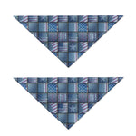 American Denim Patchwork Pattern Print Dog Bandana