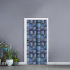 American Denim Patchwork Pattern Print Door Sticker