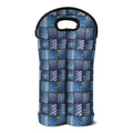 American Denim Patchwork Pattern Print Double Neoprene Wine Tote