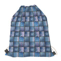 American Denim Patchwork Pattern Print Drawstring Bag