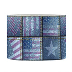 American Denim Patchwork Pattern Print Drum Lamp Shade