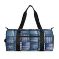 American Denim Patchwork Pattern Print Gym Bag
