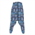American Denim Patchwork Pattern Print Hammer Pants