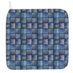 American Denim Patchwork Pattern Print Hand Towel