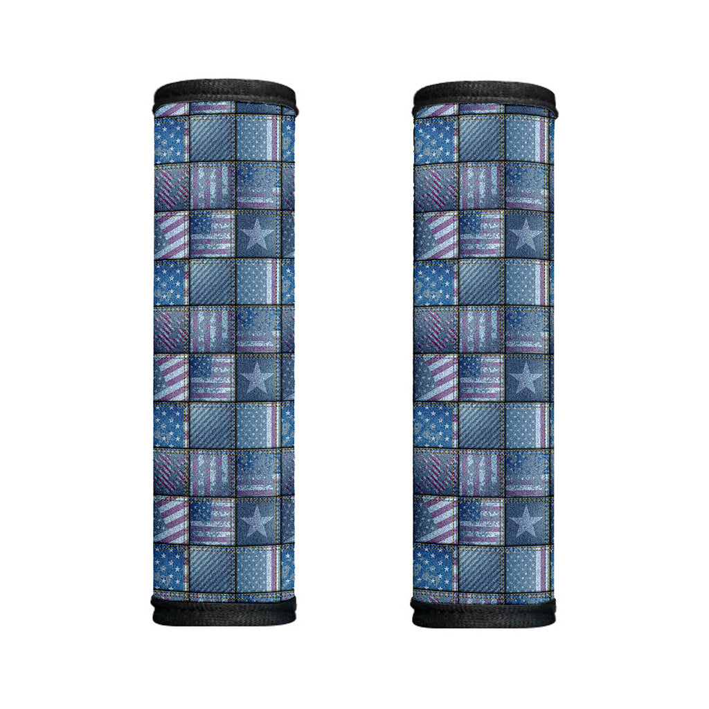 American Denim Patchwork Pattern Print Handle Covers