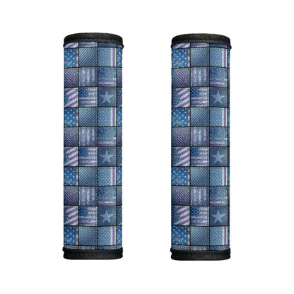 American Denim Patchwork Pattern Print Handle Covers