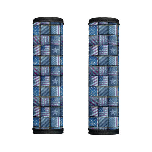 American Denim Patchwork Pattern Print Handle Covers