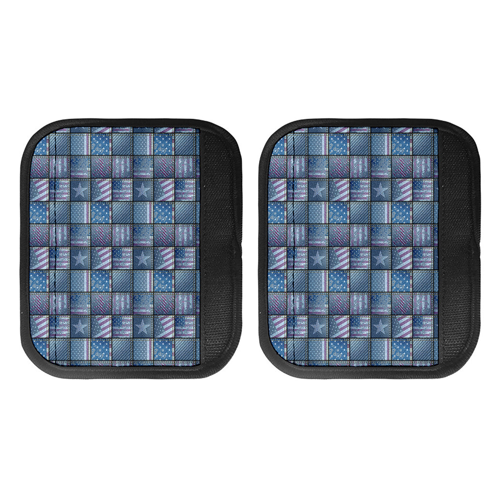 American Denim Patchwork Pattern Print Handle Covers