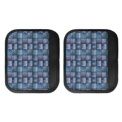 American Denim Patchwork Pattern Print Handle Covers