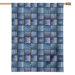 American Denim Patchwork Pattern Print House Flag
