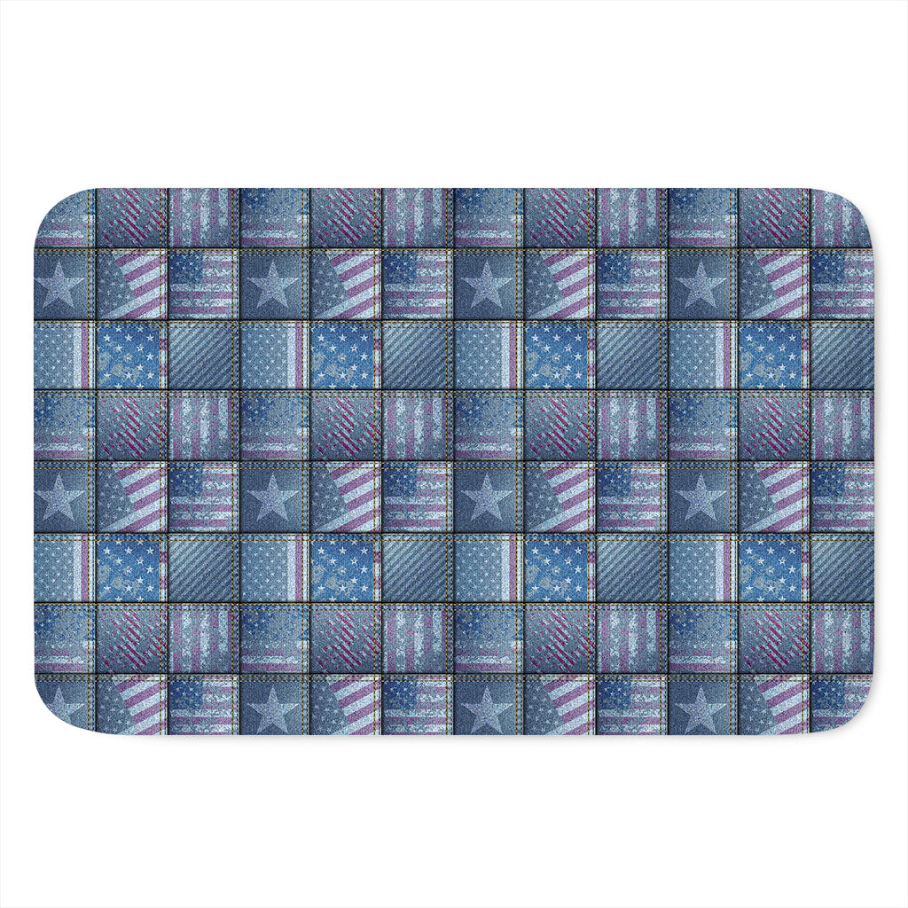 American Denim Patchwork Pattern Print Indoor Door Mat