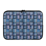 American Denim Patchwork Pattern Print Laptop Sleeve