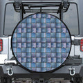 American Denim Patchwork Pattern Print Leather Spare Tire Cover