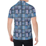 American Denim Patchwork Pattern Print Men's Shirt