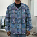 American Denim Patchwork Pattern Print Men's Shirt Jacket