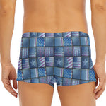 American Denim Patchwork Pattern Print Men's Short Boxer Briefs