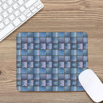 American Denim Patchwork Pattern Print Mouse Pad