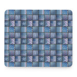 American Denim Patchwork Pattern Print Mouse Pad
