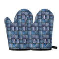 American Denim Patchwork Pattern Print Oven Mitts