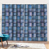 American Denim Patchwork Pattern Print Pencil Pleat Curtains