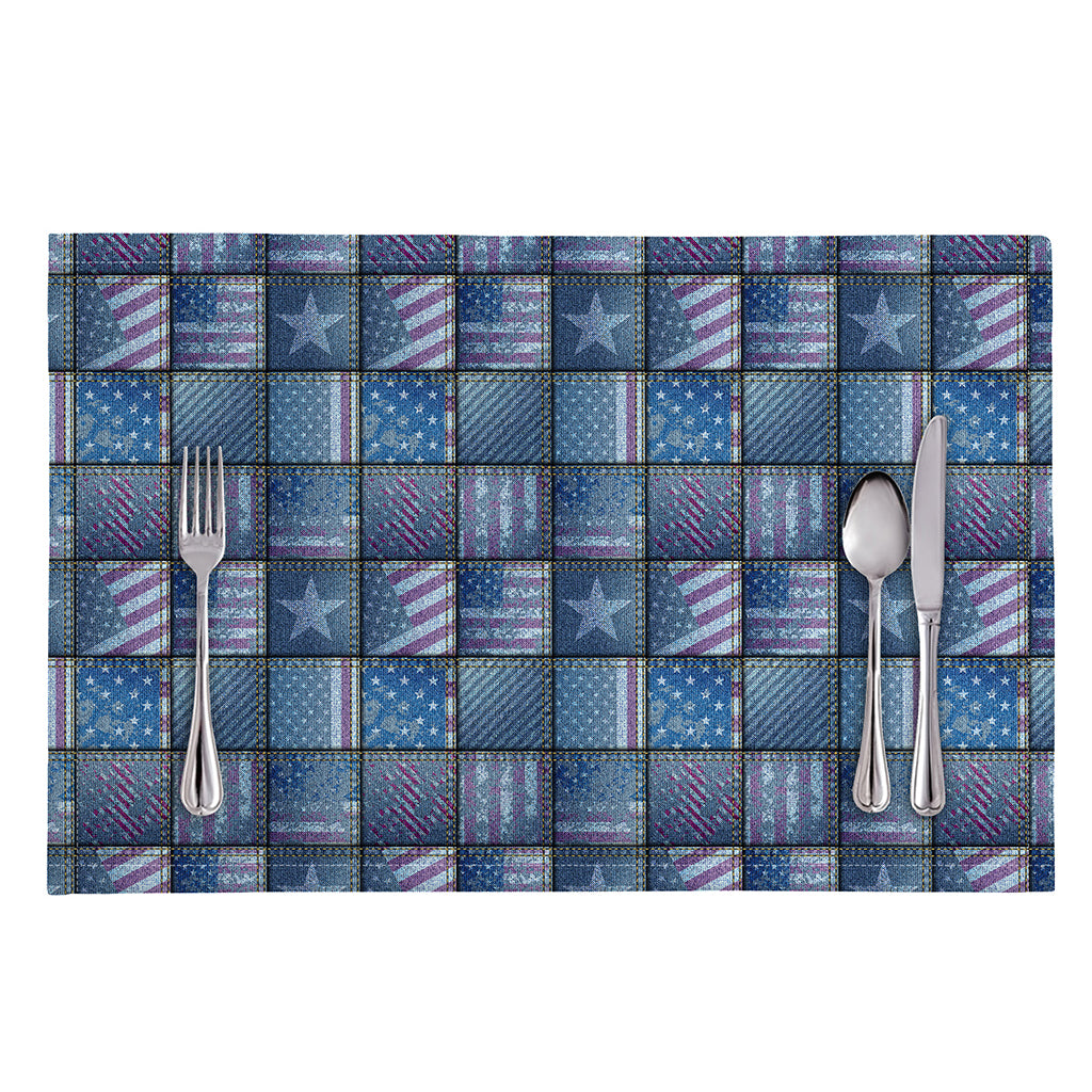 American Denim Patchwork Pattern Print Placemat