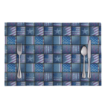 American Denim Patchwork Pattern Print Placemat