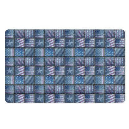 American Denim Patchwork Pattern Print Polyester Doormat