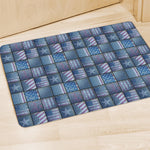 American Denim Patchwork Pattern Print Polyester Doormat