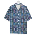 American Denim Patchwork Pattern Print Rayon Hawaiian Shirt