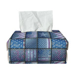 American Denim Patchwork Pattern Print Rectangle Tissue Box Cover