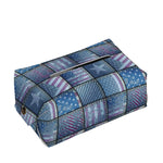 American Denim Patchwork Pattern Print Rectangle Tissue Box Cover