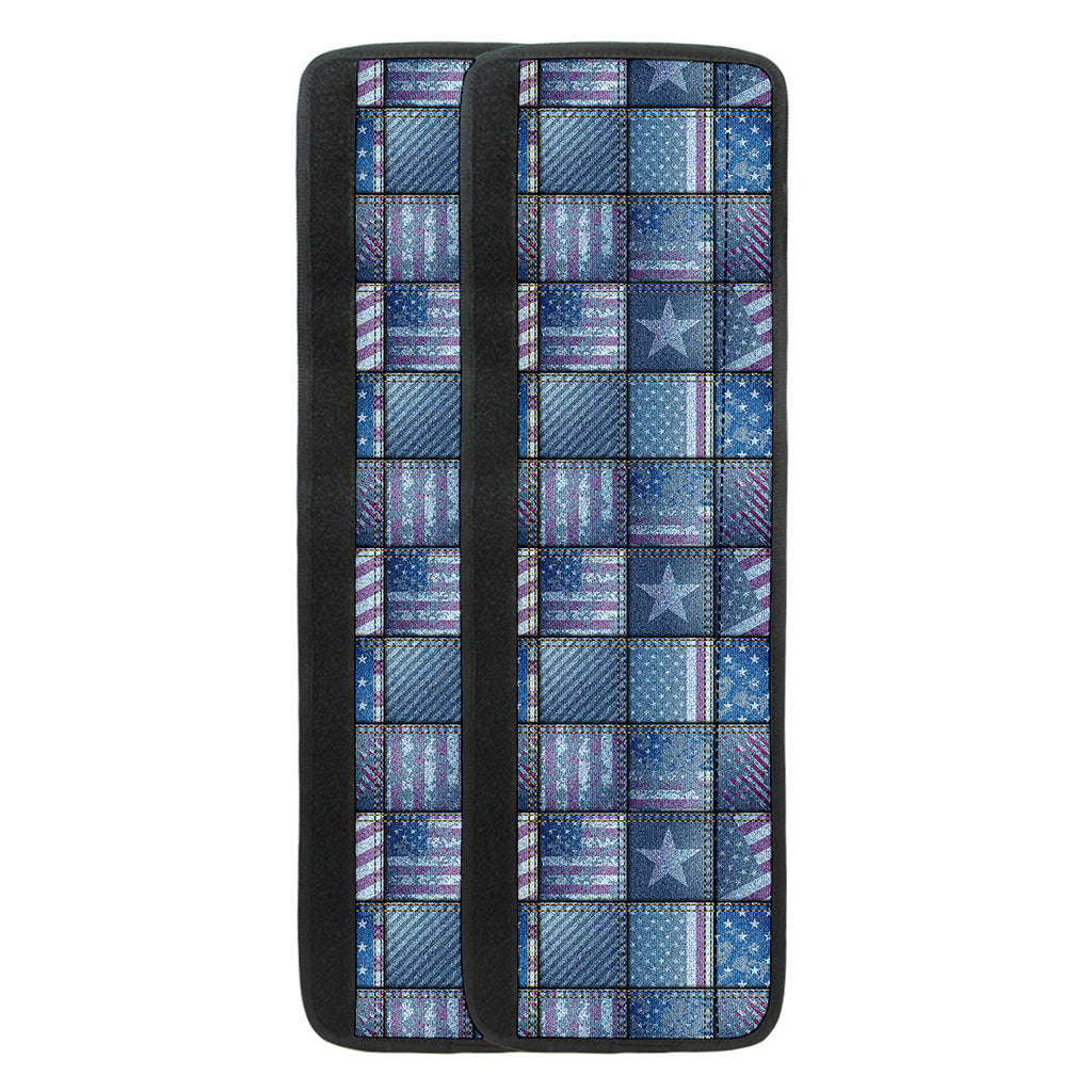 American Denim Patchwork Pattern Print Refrigerator Handle Covers