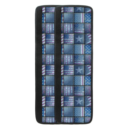 American Denim Patchwork Pattern Print Refrigerator Handle Covers