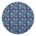 American Denim Patchwork Pattern Print Round Blanket