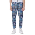 American Denim Patchwork Pattern Print Joggers
