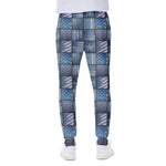 American Denim Patchwork Pattern Print Scuba Joggers