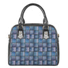 American Denim Patchwork Pattern Print Shoulder Handbag