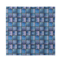 American Denim Patchwork Pattern Print Silk Bandana