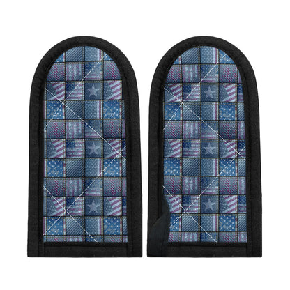 American Denim Patchwork Pattern Print Skillet Handle Cover